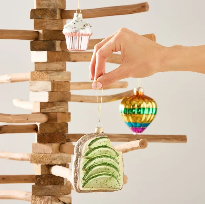 Vintage Avocado Toast Glass Decoration