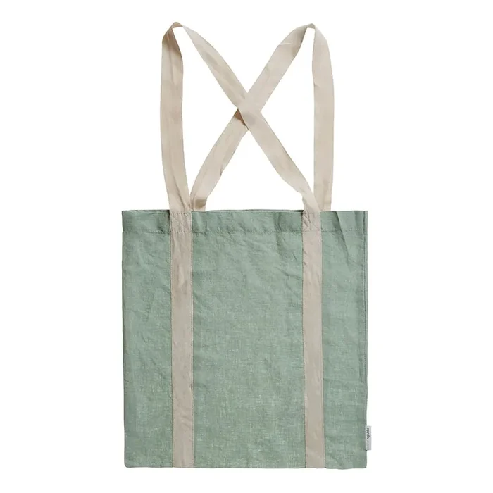 Vintage Linen Tote Fern & Grey