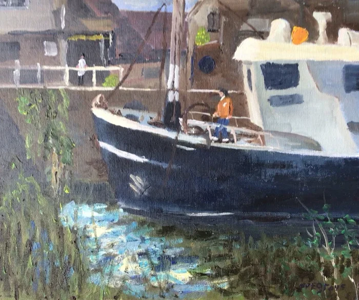 ‘Vita Vitalis’ on the Stour at Sandwich (2025) Oil painting by Julian Lovegrove Art