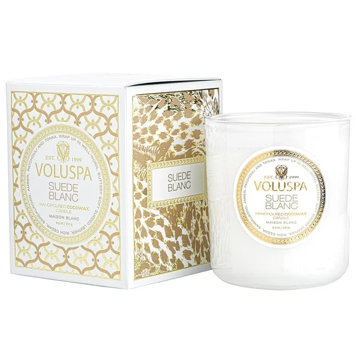 Voluspa Suede Blanc Classic Candle