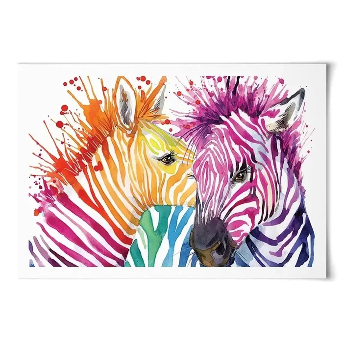 Watercolour Zebra Art Print