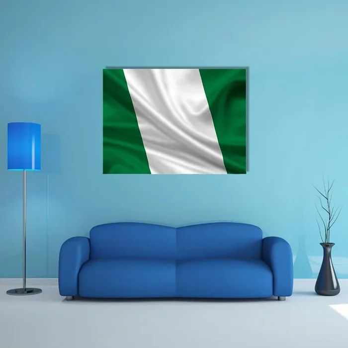 Waving Flag Of Nigeria Canvas Wall Art