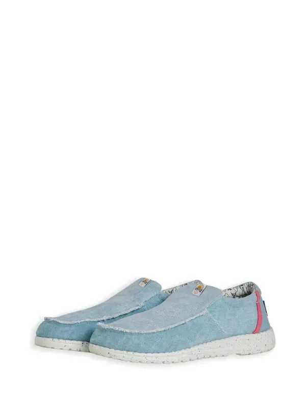 Weird Fish Blue Shoaler Washed Canvas Lightweight 100% Cotton Slip-Ons