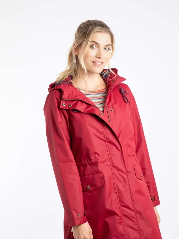 Weird Fish Red Anika Plain Showerproof Jacket