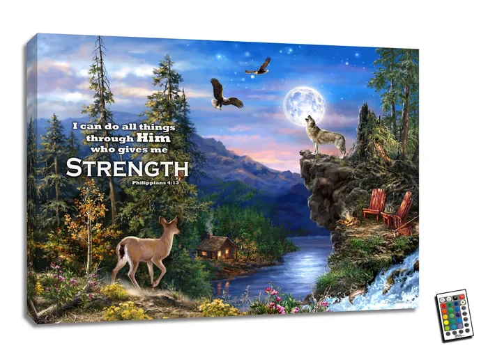Welcome to the Woods-Scripture 18×24 Fully Illuminated LED Wall Art