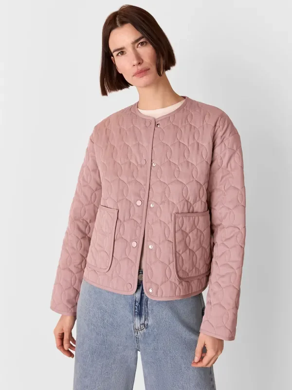 Whistles Pink Maya Quilted Jacket