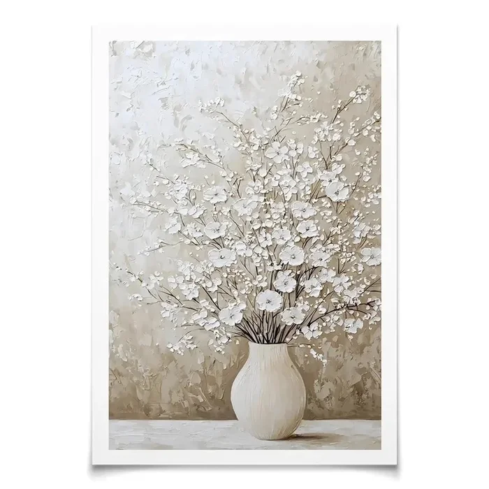 White Cherry Blossoms Art Print