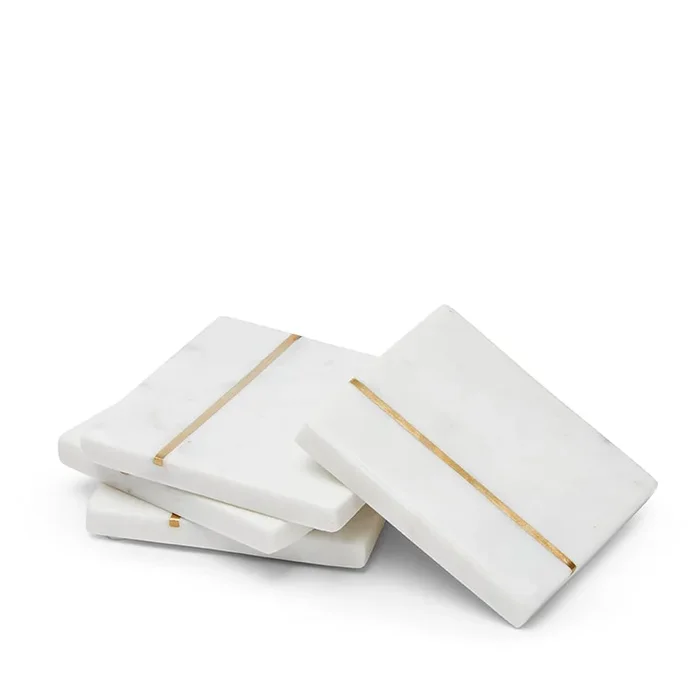 White Pack of 4 Marble Coasters