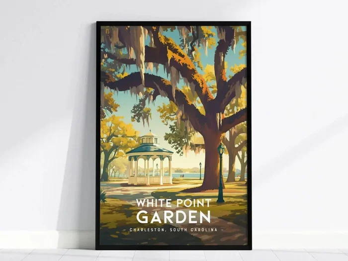 White Point Garden Charleston Poster | The Battery SC Southern Wall Art