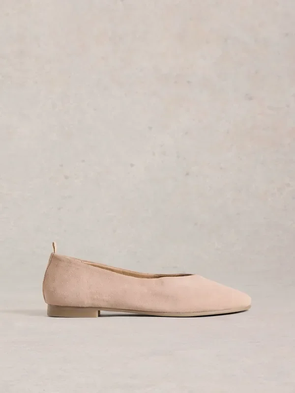 White Stuff Natural Cheri Leather Ballerina Pumps