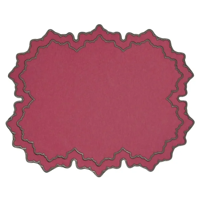 Whitley Placemat, Burgundy & Cocoa, Set of 4