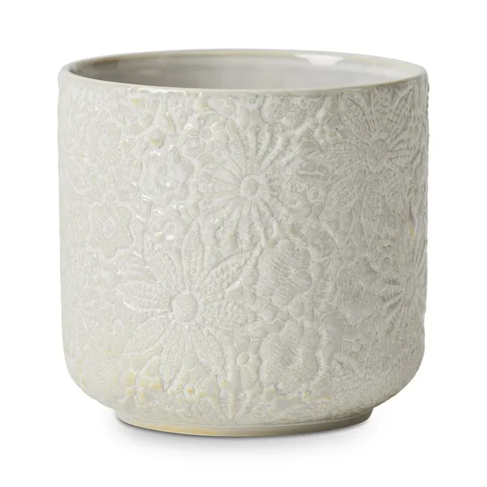 Wild Flower Off White Pot