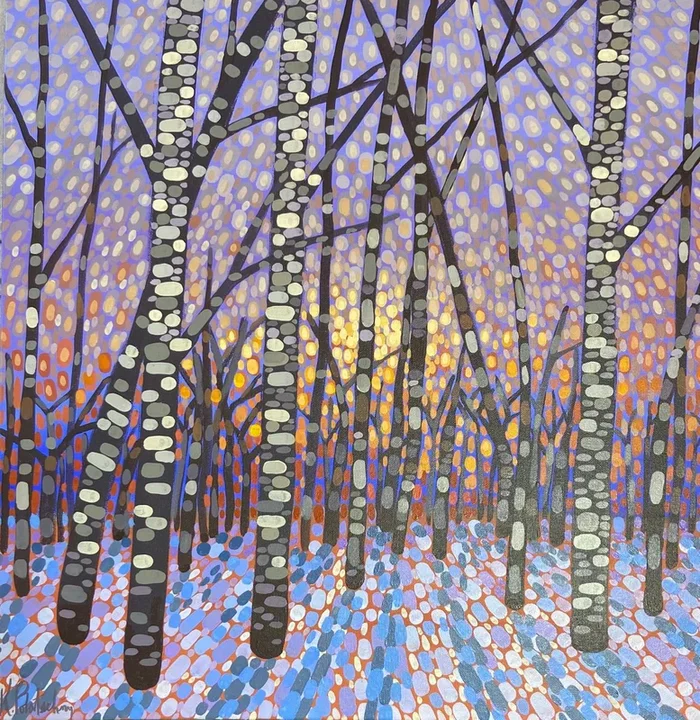 Winter Warmth (2021) Acrylic painting by Kristen Pobatschnig