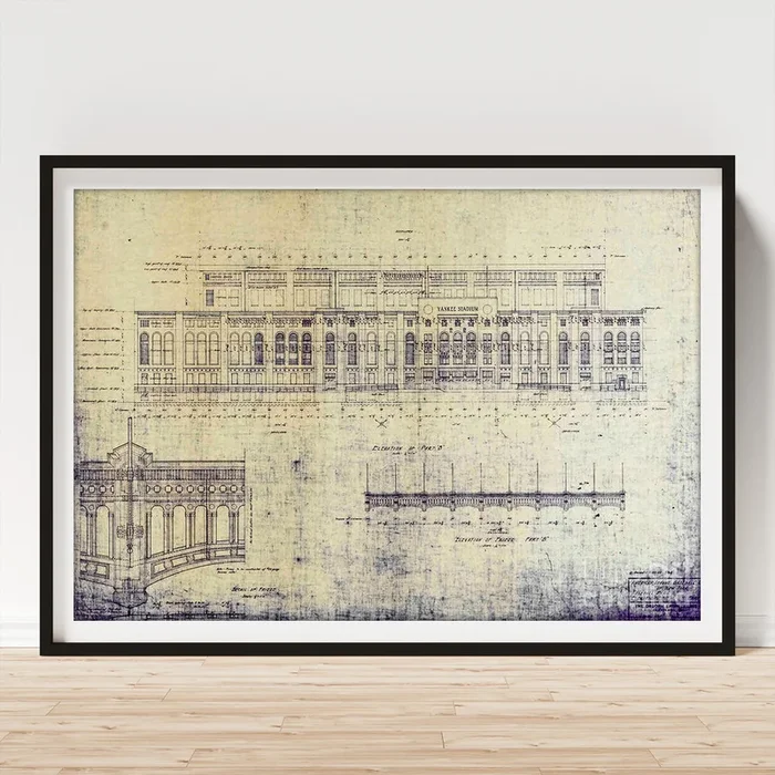 Yankee Stadium Blueprint Art Print