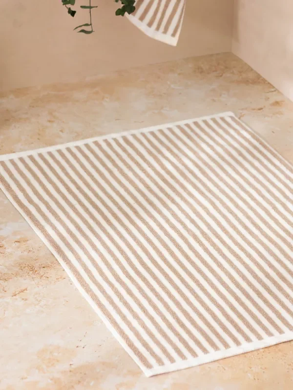 Yard Natural Hebden Stripe 100% Cotton Bath Mat