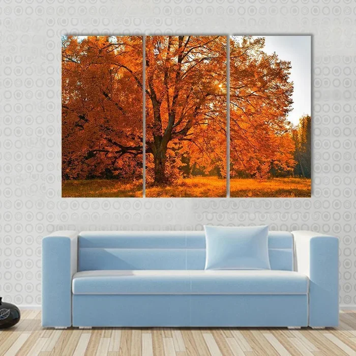 Yellow Leaves in Autumn Canvas Wall Art