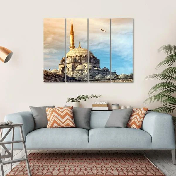Yeni Cami Mosque In Istanbul Canvas Wall Art