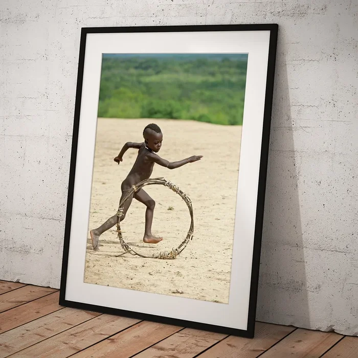 Young Karo Boy With Home Made Toy Hoop #1 Art Print