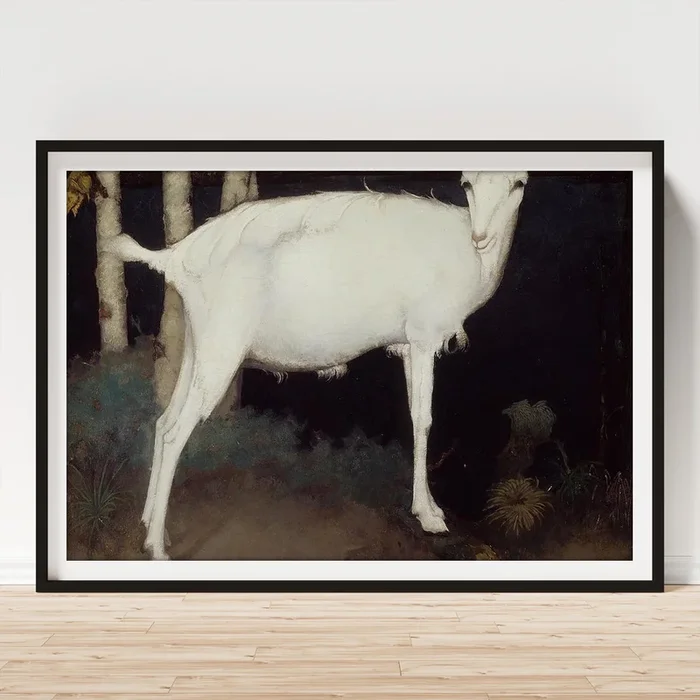 Young white goat Art Print