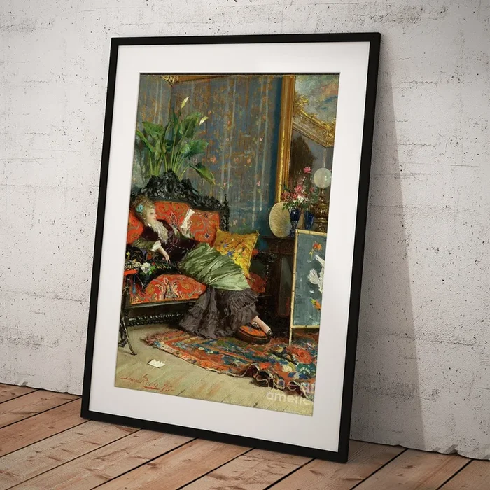 Young Woman Reading, 1875 Art Print