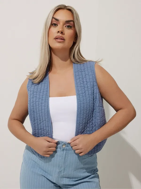 Yours Curve Blue Limited Woven 100% Cotton Jacket