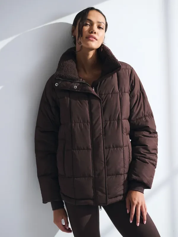 YPB Abercrombie & Fitch Brown Puffer Jacket