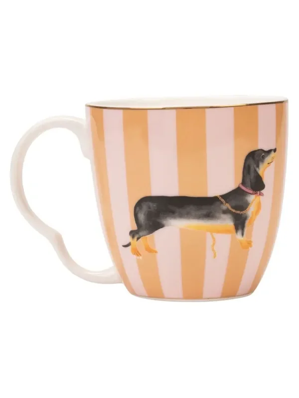 Yvonne Ellen Pink Sausage Dog & Labrador Mug Set