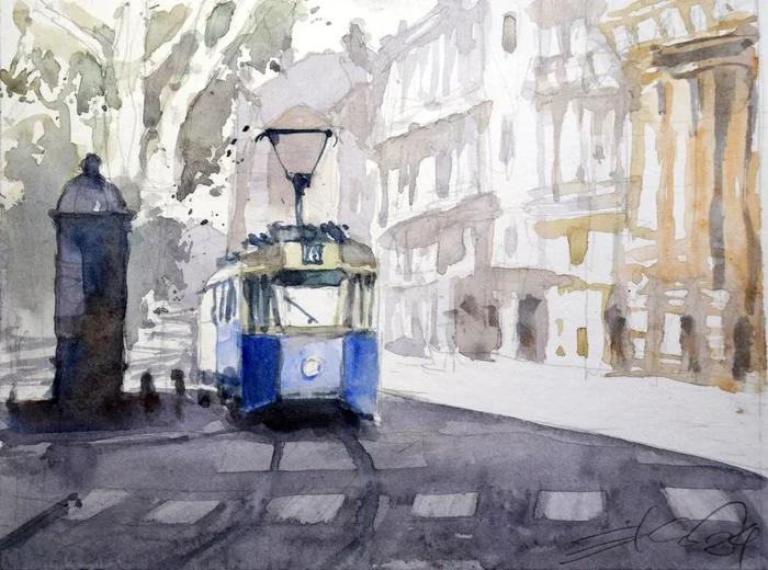 Zagreb , Zrinjevac (2024) Watercolour by Goran Žigolić Watercolors