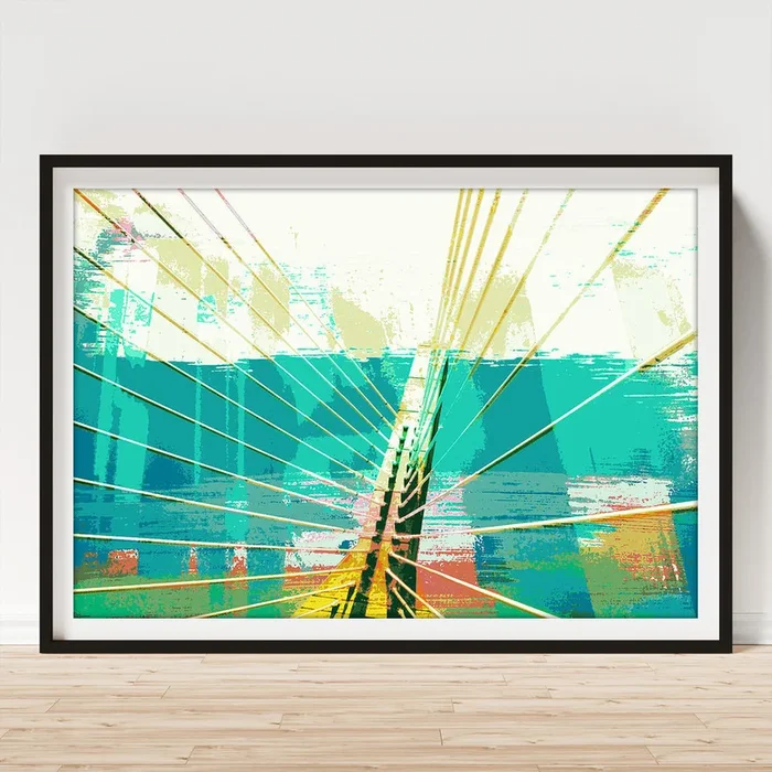 Zakim Bridge Boston v1 Art Print
