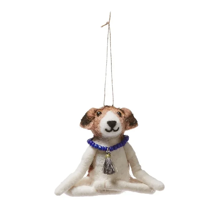 Zen Felted White & Brown Lotus